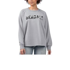 NFL Women's Shining Lurex Fleece Crewneck w Square Neckline Bengals - Regular